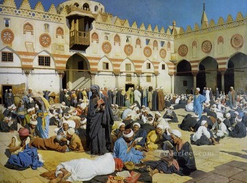 in mosque Ludwig Deutsch Islamic Oil Paintings